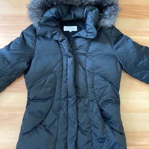 Calvin Klein Women’s Quilted Jacket with Removable Faux Fur Hood